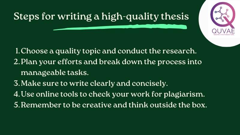 Steps for writing a high-quality thesis