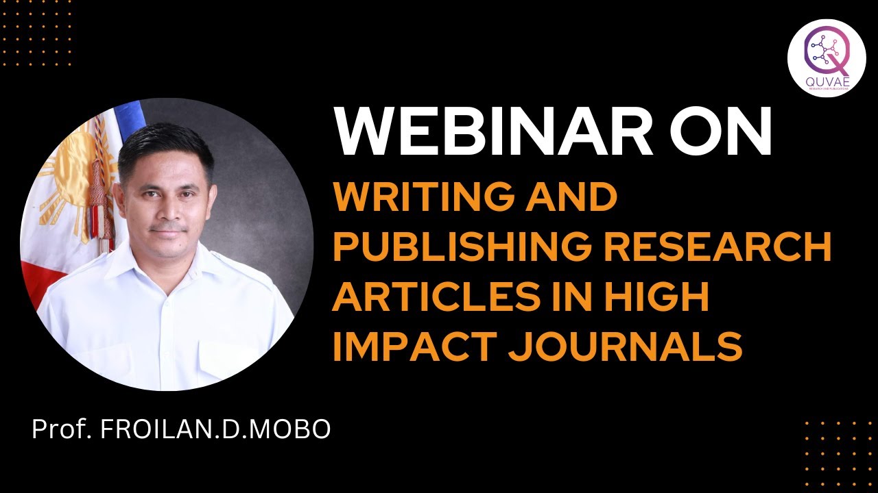 Webinar on Writing and Publish Research Articles in High Impact Journals